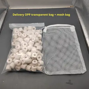 Fish Joy Bolsa de malla moderna Tecnología de respiración blanca Ecológico 1L Anillo de cerámica Filtro de tanque de peces Casa de bacterias - Product Image 1