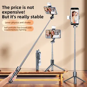 Fabrieksgroothandel Mini Live Statief Draadloze Selfie Stick Flexibele Lichtgevende Mobiele Telefoonstandaard