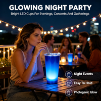 Gobelet lumineux activé par l'eau LED, gobelet promotionnel personnalisé, gobelet lumineux clignotant