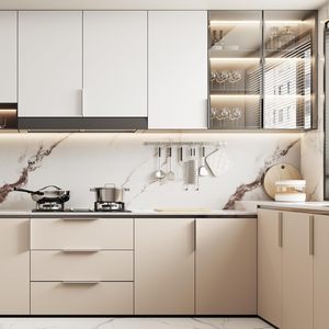 Poignées de tiroir dissimulées en alliage d'aluminium nickel brossé, poignées de meuble modernes avec vis pour tiroirs de cuisine - Product Image 6