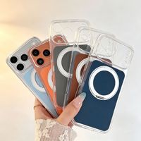 Coques de téléphone anti-salissures pour iPhone 18 Pro, coque de téléphone magnétique mate antichoc avec support rotatif à 360 degrés