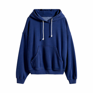 Sweat à capuche en polaire imprimé supersoft personnalisé pour femmes, capuche à cordon de serrage, couleur unie, manches longues, épaules tombantes, délavé à l'acide, vintage - Product Image 1