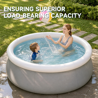 Pursuefree Grauer Aufblasbarer Pool Kinder-Schwimmbecken Runder Outdoor-Aufblaspool Schmetterlings-Pool Familien-Mehrpersonenpool