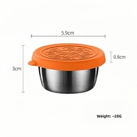 Gobelet à condiments en acier inoxydable de qualité alimentaire avec couvercle en silicone sans BPA, récipient anti-fuite pour vinaigrette, sauce, repas et aliments pour bébé