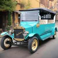 Voiture électrique de luxe vintage décapotable, véhicule classique de style rétro certifié CEE pour location de mariage et excursions panoramiques