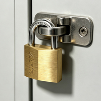 Cadenas antivol de sécurité à logo personnalisé, en laiton massif de 30 mm, type D, à double levier, avec clé primaire et secondaire, en acier
