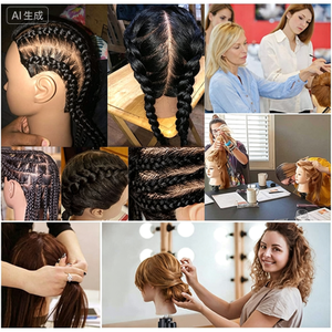Tête <span class=keywords><strong>de</strong></span> Mannequin <span class=keywords><strong>Afro</strong></span> 100% <span class=keywords><strong>Cheveux</strong></span> Naturels pour Formation en Coiffure, Tête <span class=keywords><strong>de</strong></span> Poupée Cosmétologique avec <span class=keywords><strong>Cheveux</strong></span> Yaki, Tête d'Entraînement pour Coiffeur - Product Image 4