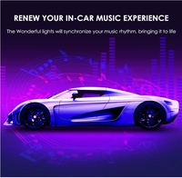 Mikrofon App-control RGB Dash LED Kit lampu Strip tahan air ponsel pintar musik sinkronisasi pencahayaan untuk mobil 12V DC USB mobil