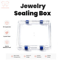Boîte à perles transparente portable 175x175x25mm, étanche, anti-oxydation, pour l'affichage et l'emballage de bijoux en perles