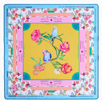 Tapis de Mahjong Américain de Luxe Pliable et Moderne 80x80cm (31.5x31.5 pouces) en Feuilles de Bambou Bleues Antidérapant en Caoutchouc