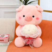 Boneka Babi Lucu Kartun Besar untuk Hari Valentine dengan Isian Kapas PP OEM/ODM Hadiah Anak untuk Perempuan Dekorasi Tempat Tidur Pernikahan