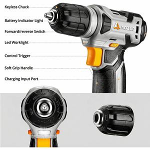 Taladro Inalámbrico AOZOU, Batería de Iones de Litio de 3.6V, Torque Máximo de 12Nm, Motor con Escobillas, 1300 RPM, para Bricolaje en Madera, Plástico, Metal Blando, Uso Doméstico - Product Image 3