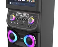 Nouveau haut-parleur de karaoké avec subwoofer 100W, écran tactile de 15,4 pouces, karaoké mobile haute puissance pour l'extérieur avec microphone sans fil