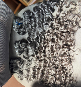 Burmese Hair Natural Raw Human Hair Extension Cambodian Wavy Hair Bundles / Burmese Curly Wholesale Hair Bundles Indian Curly - Product Image 4