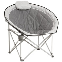 Fauteuil lune pliant rembourré robuste pour adultes et enfants, chaise de camping ergonomique ronde d'extérieur avec coussin et porte-gobelet latéral