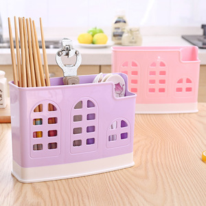 Plastic PP Double Compartment Cutlery Holder With Drainage For Kitchen Storage - Product Image 2