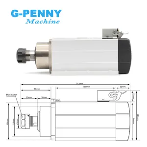 Настройка 2.2kw ER25 220v/380v с воздушным охлаждением с фланцевым стальным/керамическим подшипником с воздушным охлаждением шпинделя двигателя