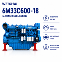 Moteur diesel marin SCDC Weichai Baudouin série 6M33 6M33C600-18 pour bateaux de pêche et navires de marchandises