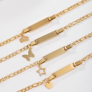 Braccialetto con nome personalizzato 18k oro placcato in acciaio inossidabile <span class=keywords><strong>bracciale</strong></span> farfalla cuore corona Charm gioielli personalizzati per regalo - Product Image 4