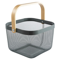 Creatieve geometrische ijzeren vergulde zwarte metalen fruitmand met gaas, modern design voor keuken, voedsel, servies, opbergruimte, recyclebaar
