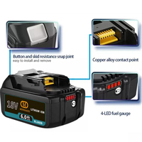 Batería de Iones de Litio Recargable de 18V 6000mAh BL1860B, Reemplazo de Estado Sólido para Herramientas Eléctricas Inalámbricas, 32 Celdas, 1500 Ciclos