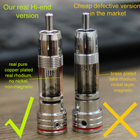 Connecteurs audio RCA YIVO en cuivre pur plaqué argent et rhodium véritable, fiches durables pour système home cinéma Hi-Fi et audio automobile