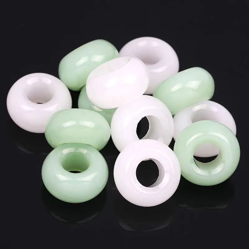 Wholesale Jade Rondelle Large Hole Gemstone Beads/ Big Hole Stone Beads for Jewelry Making 4-12mm