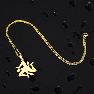 Nuevo collar con colgante de <span class=keywords><strong>bandera</strong></span> de Italia y <span class=keywords><strong>Sicilia</strong></span> para mujeres y hombres, dorado y plateado Color, acero inoxidable, joyería italiana <span class=keywords><strong>Sicilia</strong></span>, regalos patrióticos - Product Image 5