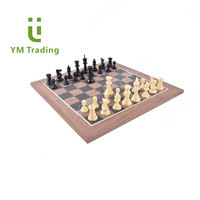 Tournoi d'échecs professionnel grand jeu d'échecs en bois incrusté à vendre avec minuterie d'échecs numérique et pièces