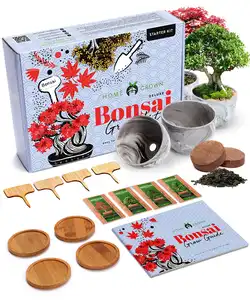 Deluxe Bonsai Tree Grow Kit Bonsai Tree Kit Wachsen Sie Ihr eigenes Premium 4 Bonsai Tree Gardening Geschenk für Frauen oder mich