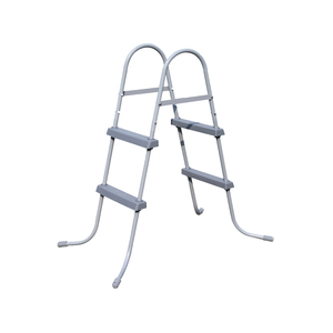 Échelle de piscine à plateforme inclinée en acier inoxydable avec pieds en coin pour piscine hors sol sur terrain incliné - Product Image 1