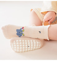 Chaussettes en coton décontractées pour bébés et tout-petits avec logo OEM, antidérapantes avec picots en caoutchouc, mignonnes, unisexes, fines, pour garçons et filles, printemps