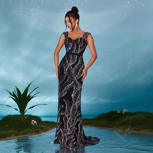 Vestido de Dama de Honor Elegante Europeo-Americano con Lentejuelas, Largo hasta el Suelo, de Secado Rápido, con Escote <span class=keywords><strong>Corazón</strong></span>, para Eventos Transfronterizos y de Agradecimiento - Product Image 1