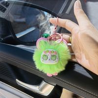 Article populaire : Porte-clés en peluche mignon en fourrure de vison, motif lapin, dessin animé, ailes de chauve-souris, forme de glace diabolique, poupée