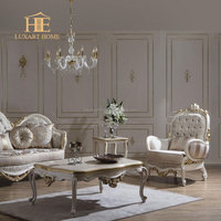 Fauteuil de salon de conception française haut de gamme, chaise longue classique, broderie de luxe, tissu bleu, chaises de salon