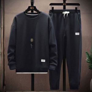 I-0577 Ensemble deux pièces gaufré pour homme, sweat-shirt à manches longues et pantalon formel, coupe ample, été, écologique, nouvelle collection, vente chaude - Product Image 4