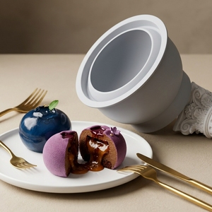 Molde de silicona esférico 3D, molde de silicona para fondant, molde para barra de chocolate, moldes de silicona para decoración, molde para pastel de mousse - Product Image 2