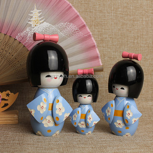 2025 vente chaude Mini mignon multicolore en bois artisanat traditionnel Kokeshi 3 1 poupée japonaise enfant cadeau Figurine dos école Halloween - Product Image 5