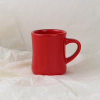 Lourd classique Vintage rétro Style épais imprimé café porcelaine impression Logo personnalisé en céramique crème blanc café Diner tasses