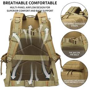 Mochila Táctica con Diseño Impermeable y Resistente a los Arañazos, Gran Capacidad, para Camping, Senderismo y Diversas Actividades al Aire Libre - Product Image 4
