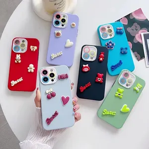 Casing ponsel boneka tiga dimensi semprot minyak tiga dalam satu bintang untuk iPhone Samsung Huawei