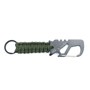 Aço inoxidável Mosquetão Keychain Paracord Camping Caminhadas Paracord Keychain Mosquetão Paracord Clipes, Fácil Carregar Fecho Mochila