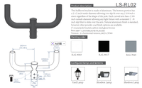 Support de poteau en acier au carbone durable à double cornet pour éclairage de parking, boîte à chaussures, luminaires, application jardin IP65, garantie 5 ans