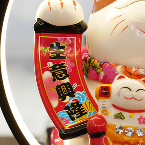 Lucky Cat Fountain With Flowing Water Resin And Ceramic <b>Desktop</b> Ornament For Living Room Housewarming Gift - Product Image 4