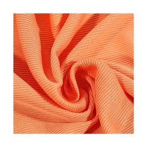 Fourniture directe d'usine multicolore personnalisée 100% polyester 2 * 2RIB tissu pour utilisation de matières premières pour les vêtements