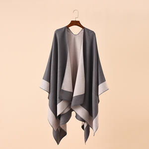 Poncho enveloppant châ<span class=keywords><strong>le</strong></span> femme Ruana Cape Cardigan pull ouvert devant pour automne hiver printemps pour femme Poncho - Product Image 6