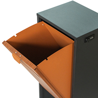 Grande boîte de dépôt de colis extérieure en métal noir avec serrure à code mécanique pour le courrier domestique