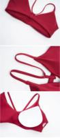 Soutien-gorge de sport sans couture pour femme, col en V, dos à bretelles, respirant, rembourré, crop top fitness, idéal pour la gym, la course et l'entraînement – Vêtement de sport très prisé