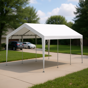 Abri de voiture D0100XUUAG7 10x20 pieds, structure en aluminium blanc, imperméable, résistant aux UV, toit en pente, installation facile - Product Image 2