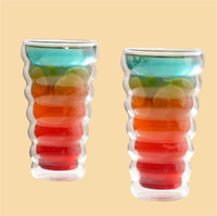 Verre borosilicate double couche transparent, résistant à la chaleur, design européen GB, personnalisé, très vendu, pour usage professionnel au bureau